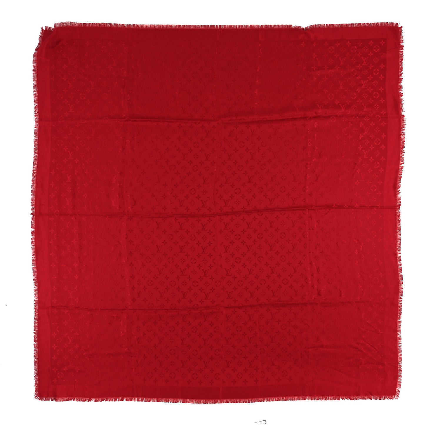 Wool Silk Monogram Denim Shawl Pomme D'Amour