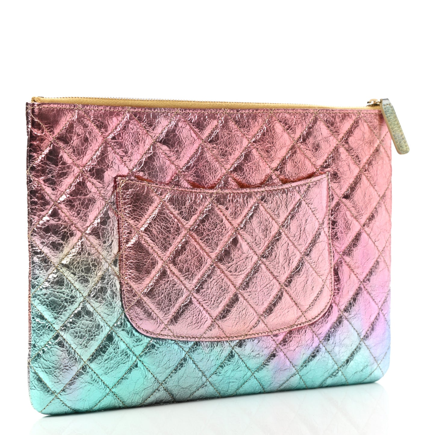 Metallic Goatskin Quilted Medium 2.55 Reissue Cosmetic Case Multicolor
