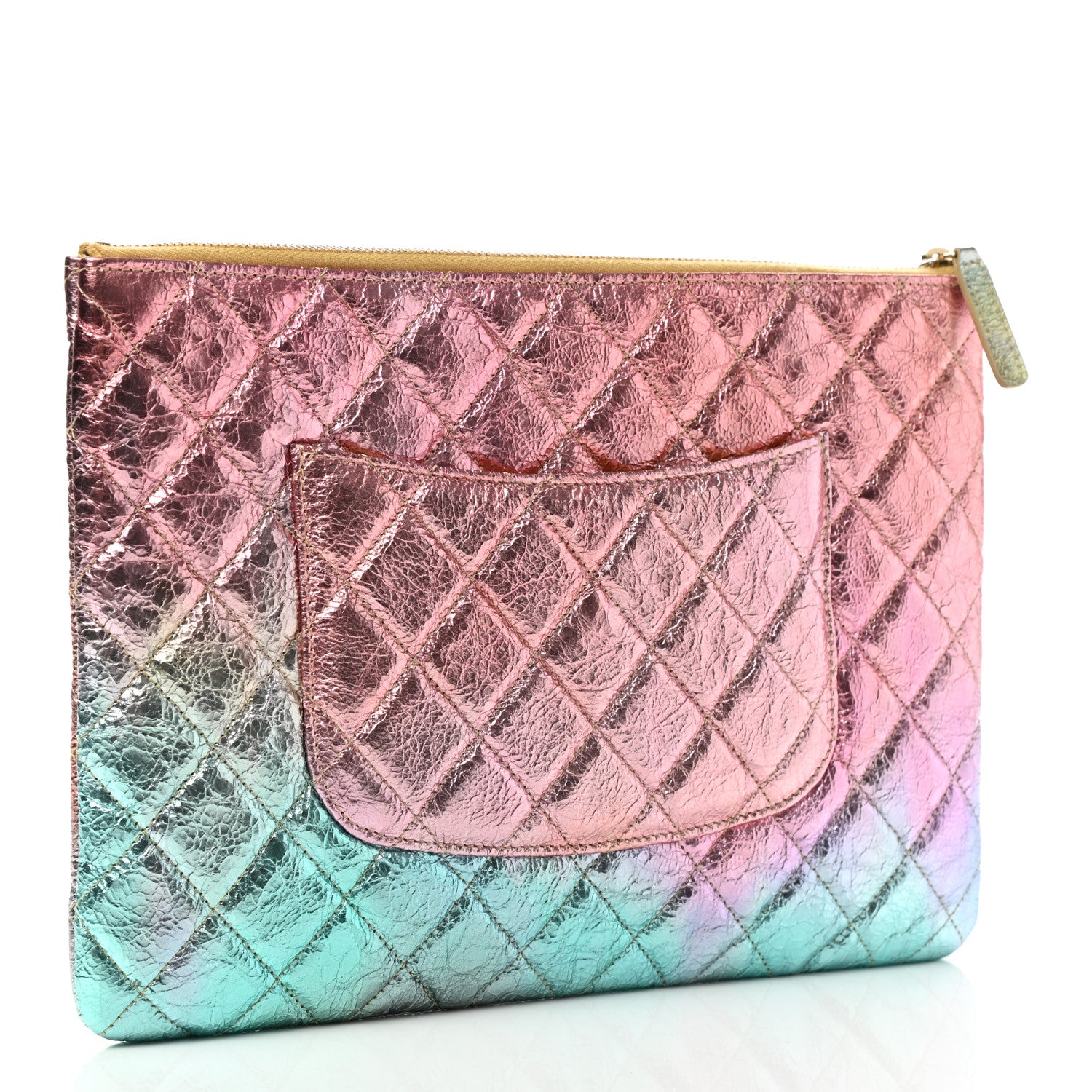 Chanel Metallic Goatskin Quilted Medium 2.55 Reissue Cosmetic Case Multicolor 3 of 8