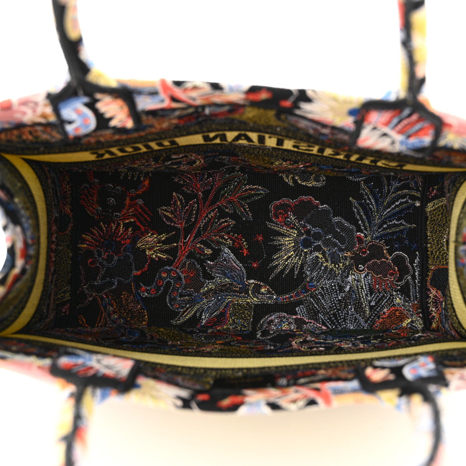 Christian Dior Canvas Zodiac Fantastico Embroidered Medium Book Tote Black Multicolor 5 of 13