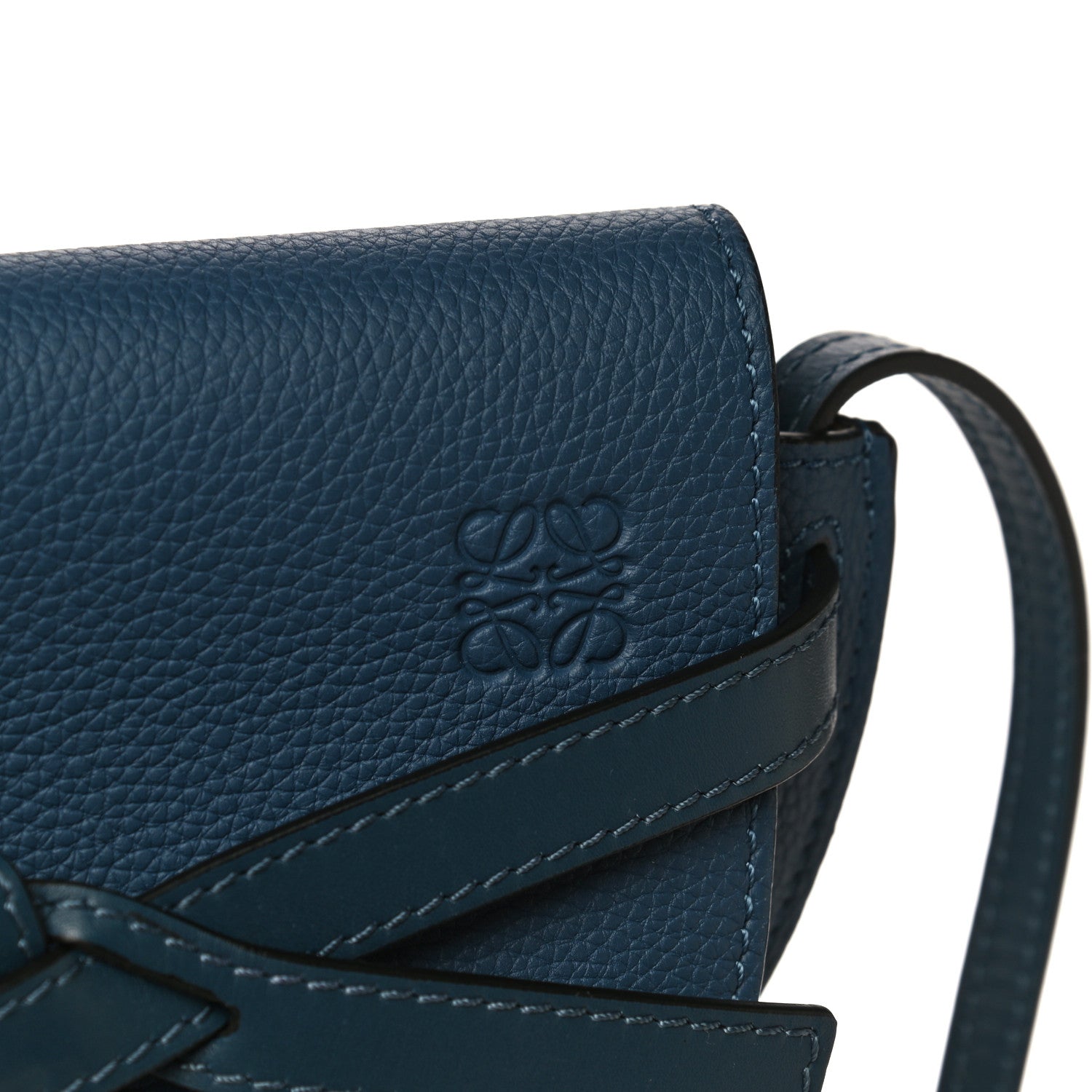 Loewe Grained Calfskin Mini Gate Crossbody Bag Steel Blue 7 of 11