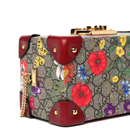 Gucci GG Supreme Monogram Flora Padlock Jewelry Case Red 11 of 13
