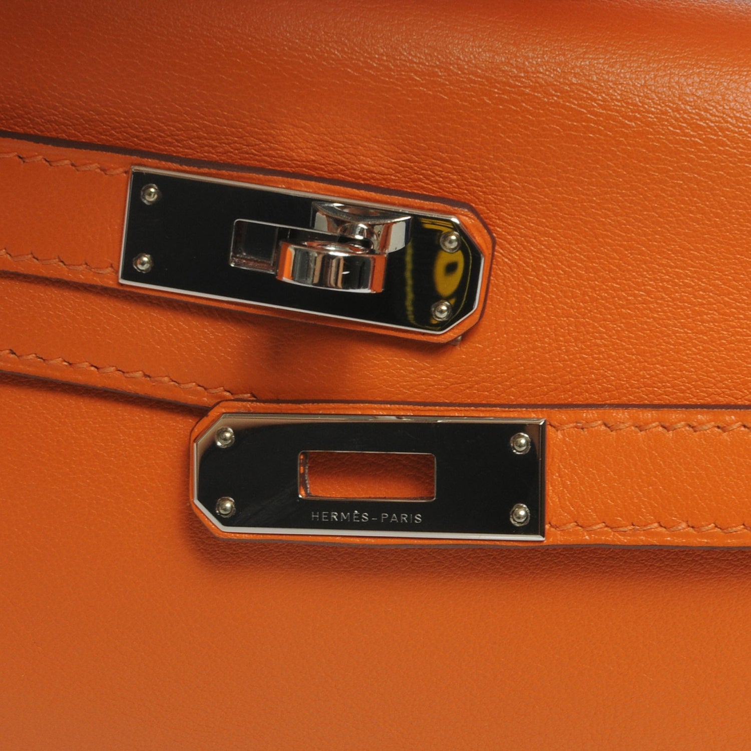 Hermes Swift Kelly Cut Clutch Pochette Orange 6 of 8