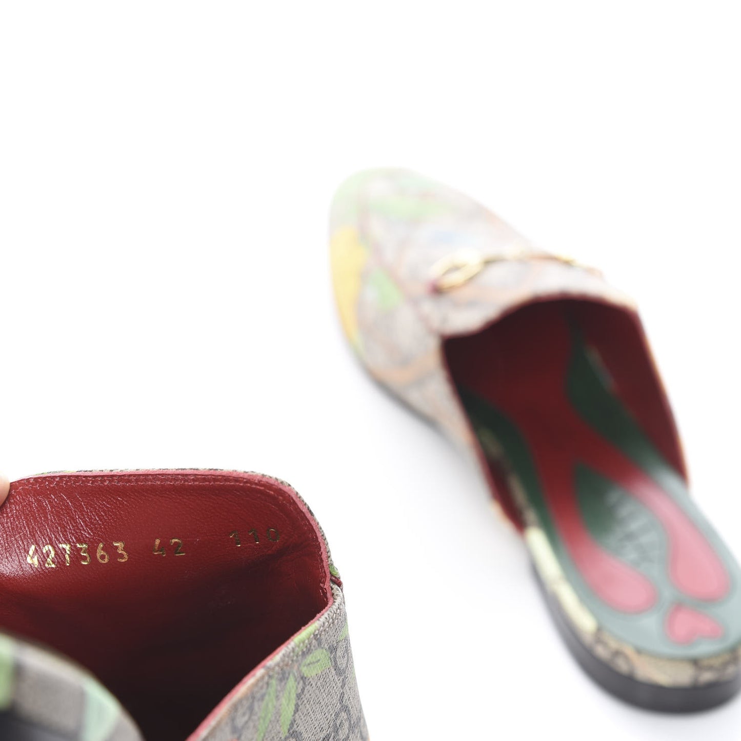 GG Supreme Monogram Tian Womens Princetown Slippers 42 Beige Ebony Multicolor