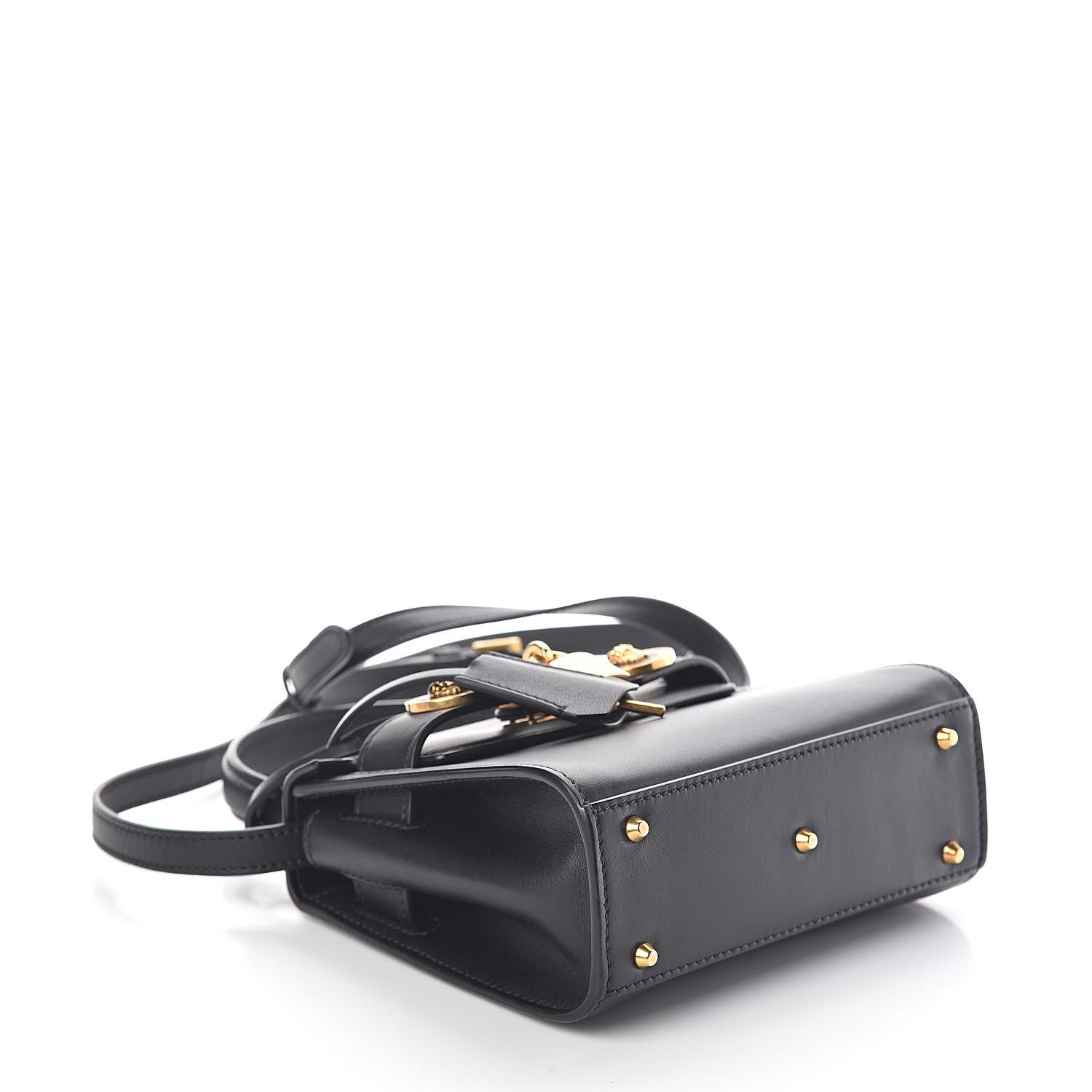 Versace Calfskin Small Icon Handbag Black 4 of 9