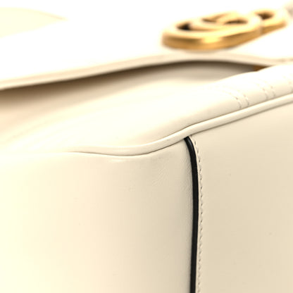 Gucci Calfskin Matelasse Small GG Marmont Top Handle Shoulder Bag White 9 of 14