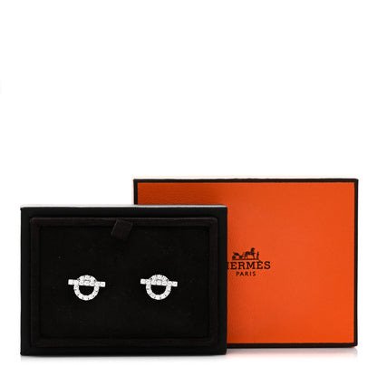 Hermes 18K White Gold Diamond Finesse Earrings 5 of 5