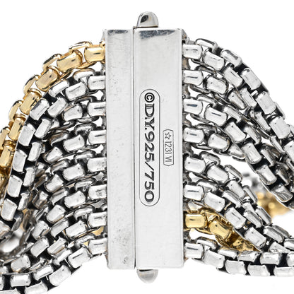 David Yurman Sterling Silver 18K Yellow Gold Eight-Row Box Chain Bracelet 3 of 3