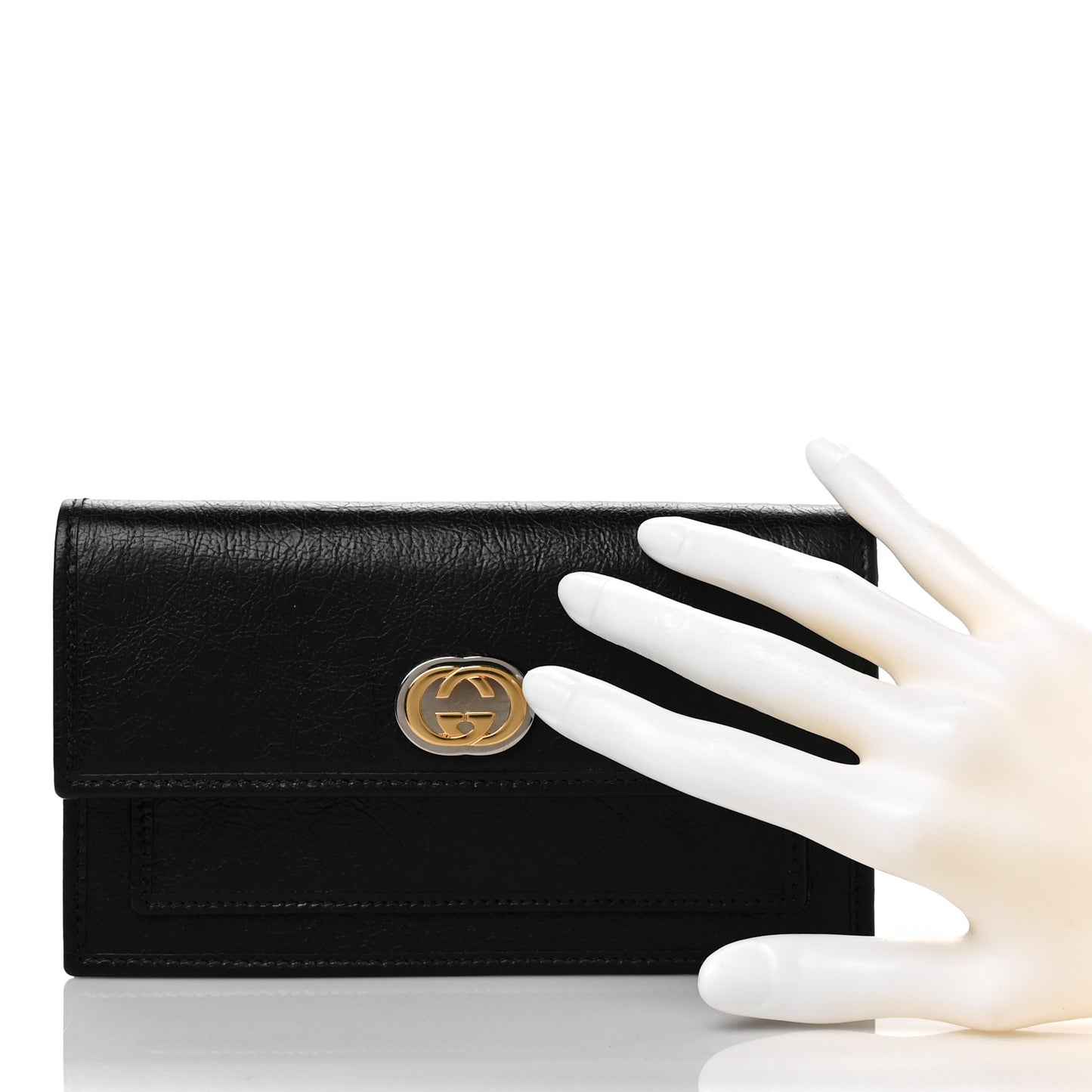 Fluffy Calfskin Morpheus Flap Wallet Black