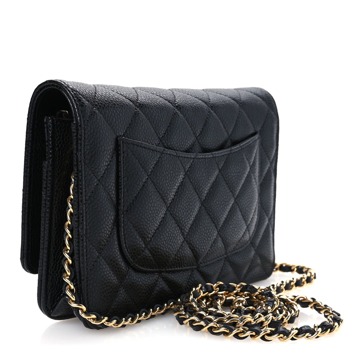 Caviar Quilted CC Turnlock Wallet On Chain WOC Black