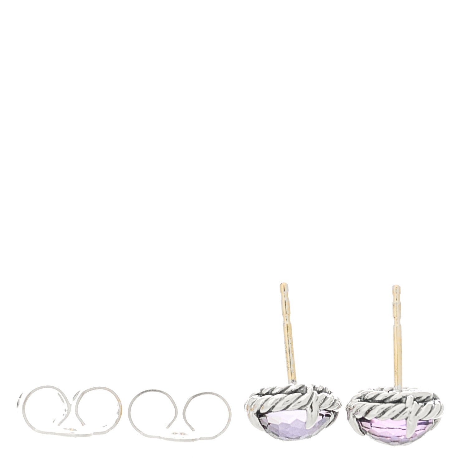 David Yurman Sterling Silver Black Orchid 8mm Chatelaine Earrings 3 of 4