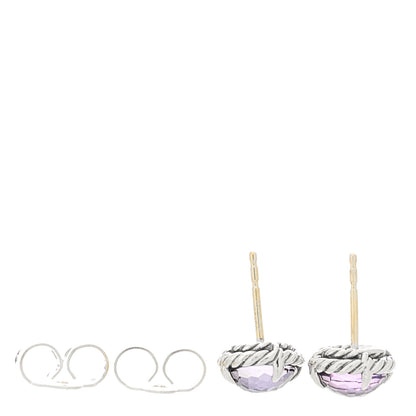 David Yurman Sterling Silver Black Orchid 8mm Chatelaine Earrings 3 of 4