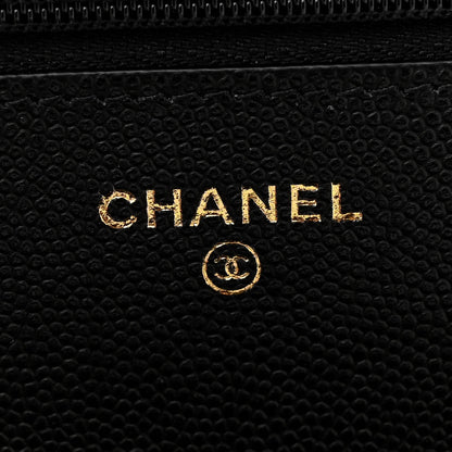 Chanel Caviar Quilted Studded CC Wallet on Chain WOC Black 6 of 11