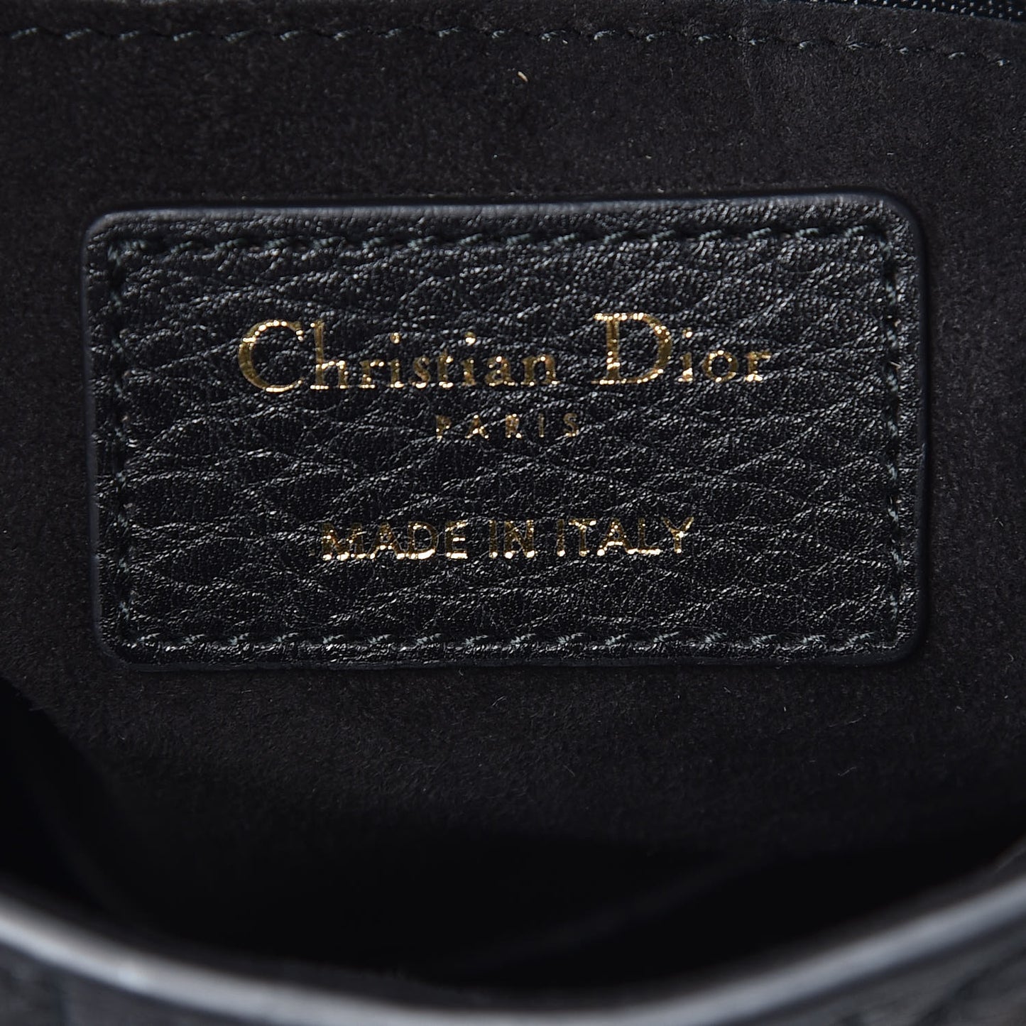 Grained Calfskin Cannage Small Supple Lady Dior Black