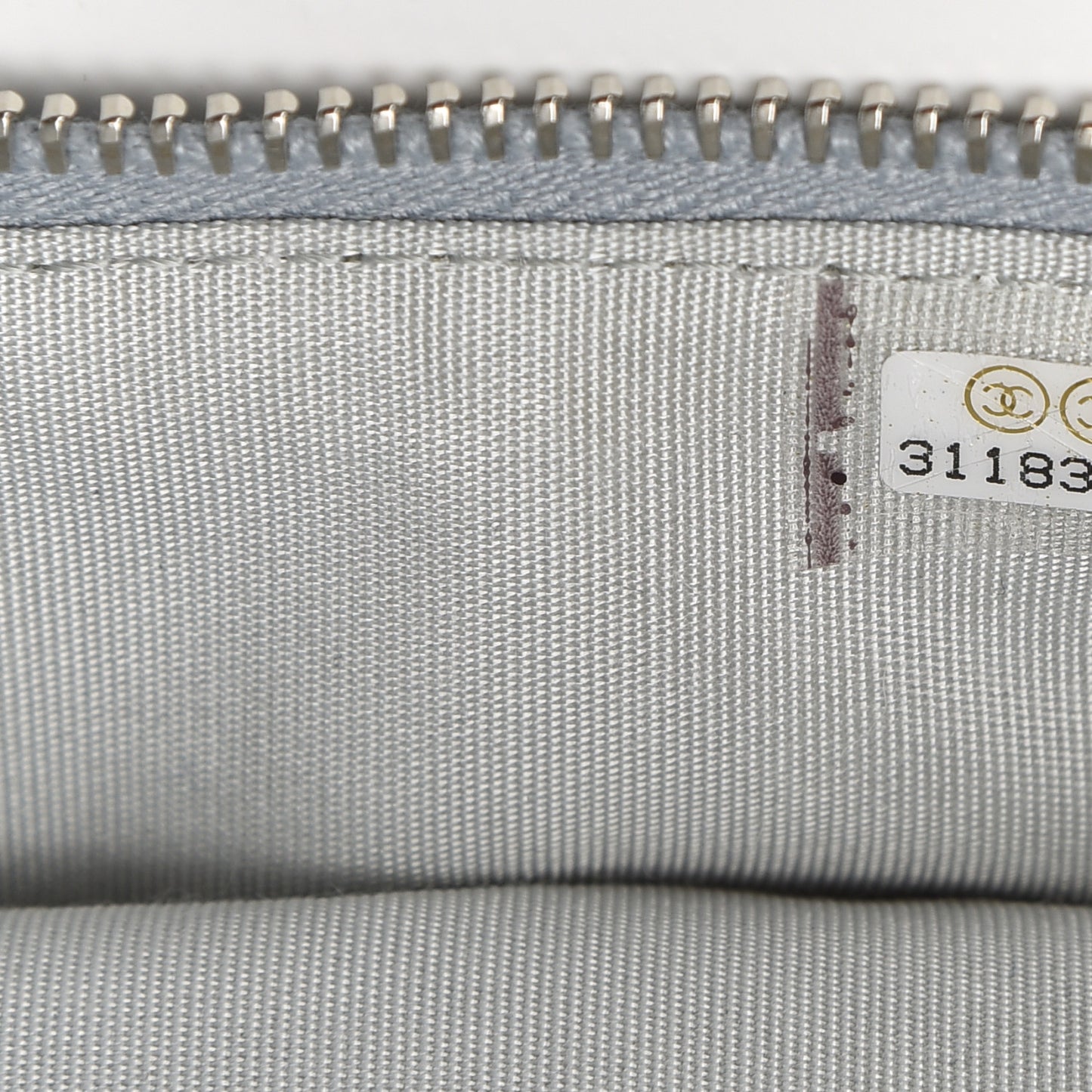 Metallic Caviar Quilted Mini Top Handle Vanity With Chain Silver