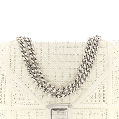 Christian Dior Patent Micro-Cannage Diorama Wallet on Chain Pouch White 8 of 12