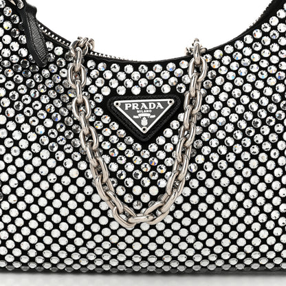 Prada Satin Crystal Re-Edition 2005 Shoulder Bag Cristal 9 of 11