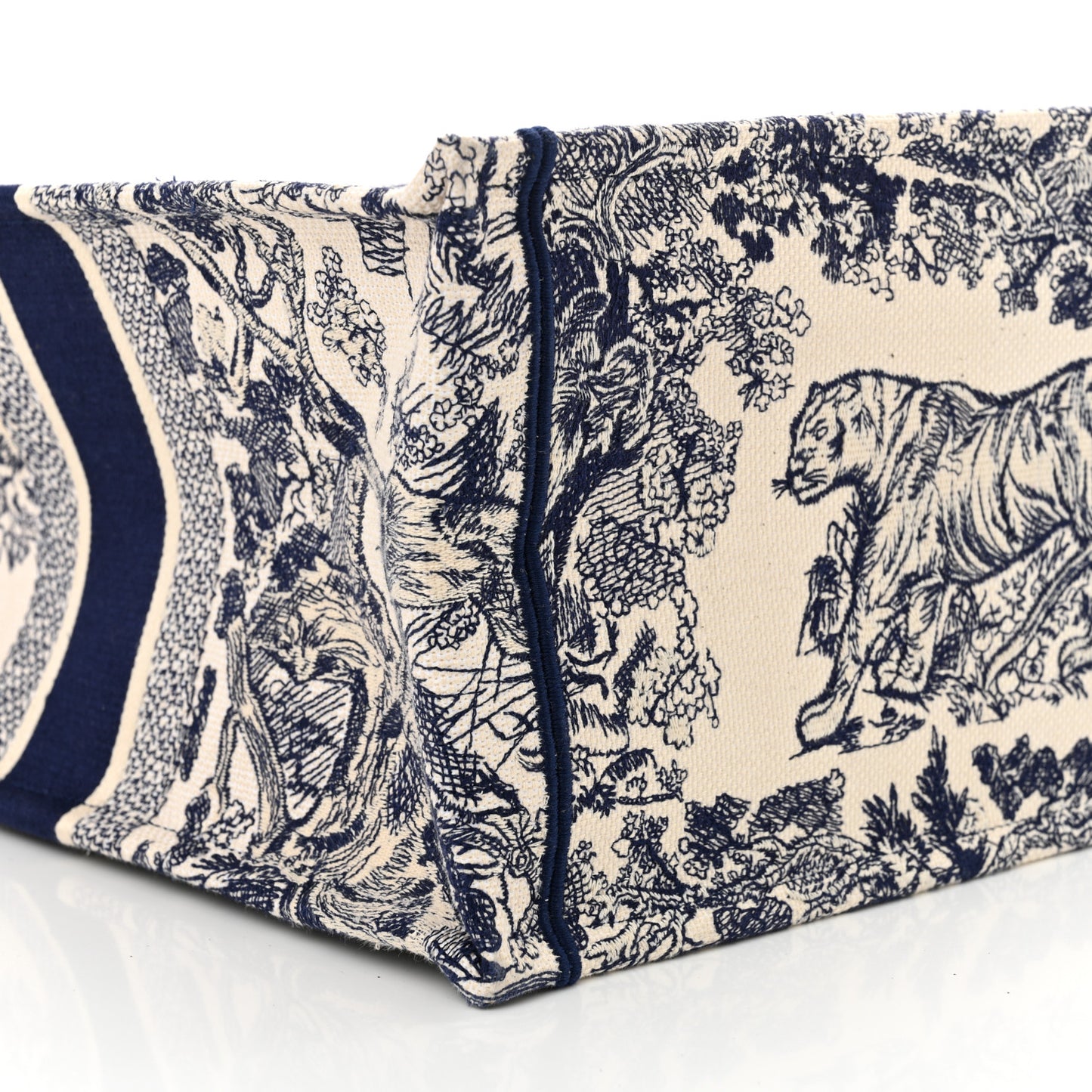 Canvas Embroidered Large Dioriviera Toile De Jouy Book Tote Blue
