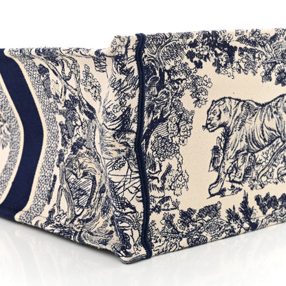 Christian Dior Canvas Embroidered Large Dioriviera Toile De Jouy Book Tote Blue 9 of 16