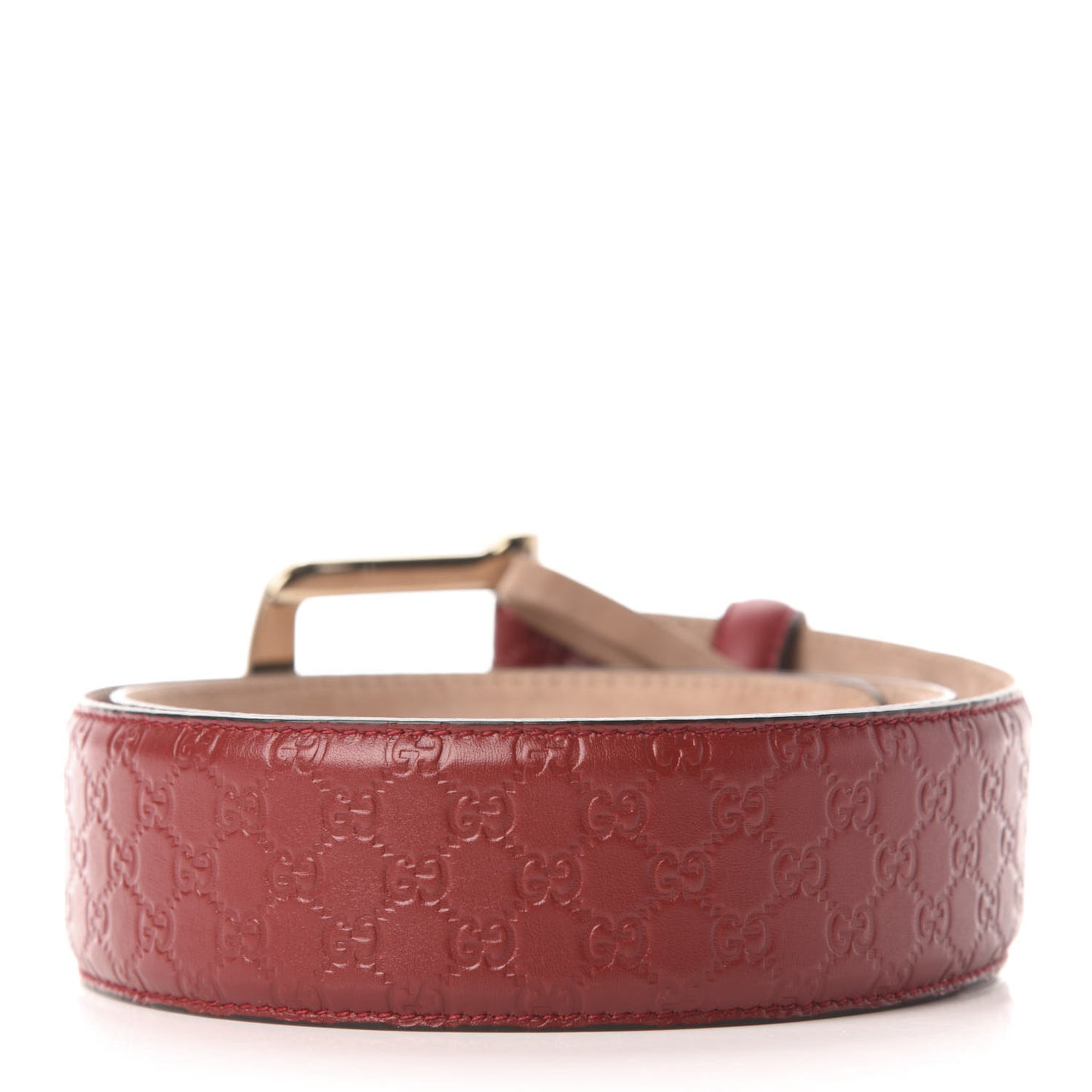 Soft Microguccissima Margaux Calfskin Belt 80 32 Rosso