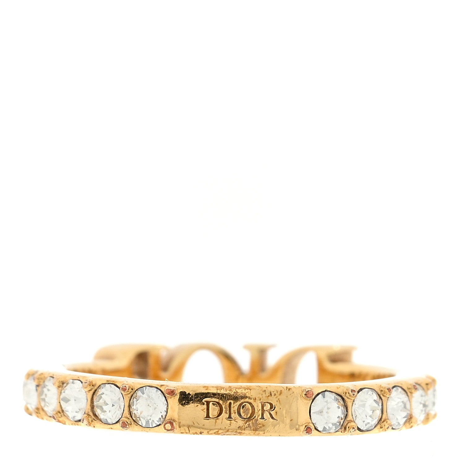 Christian Dior Metal Crystal DIO(R)EVOLUTION Ring M 52 6 Gold 3 of 4