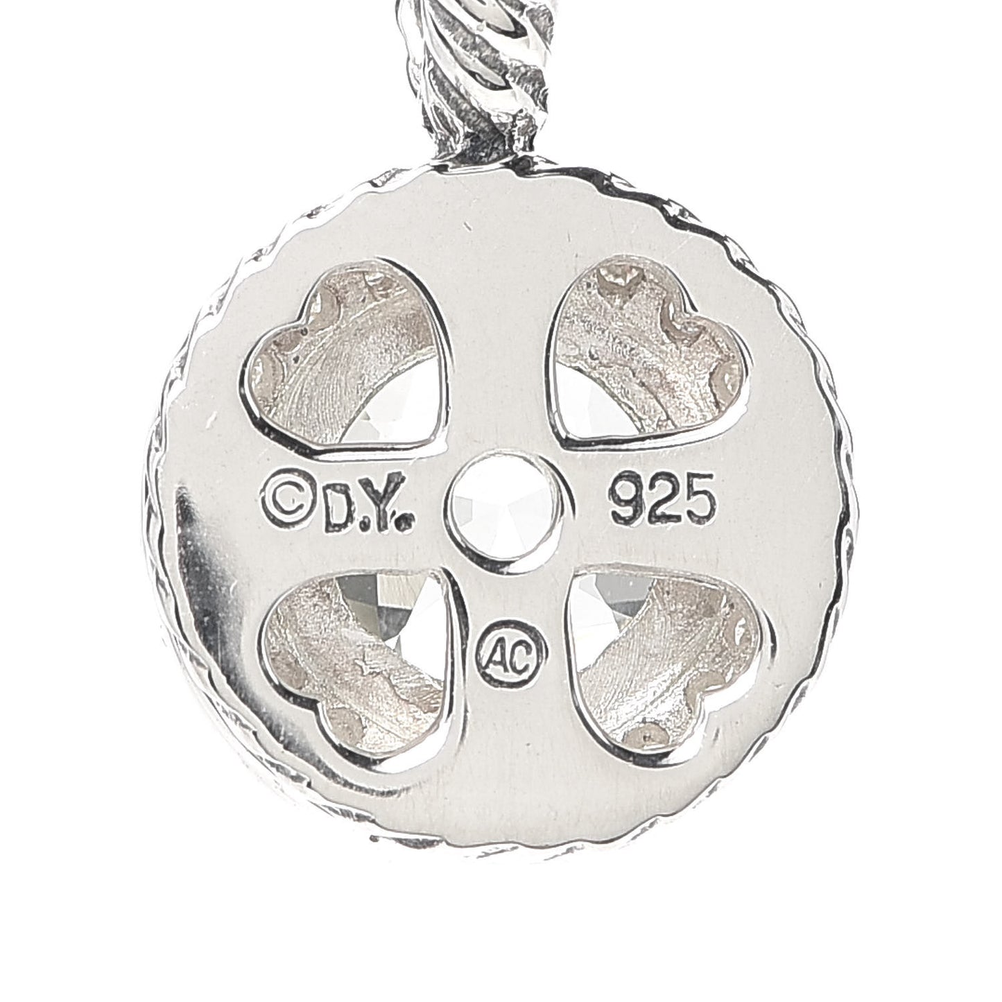 Sterling Silver Diamond Prasiolite 8mm Petite Cerise Pendant Necklace