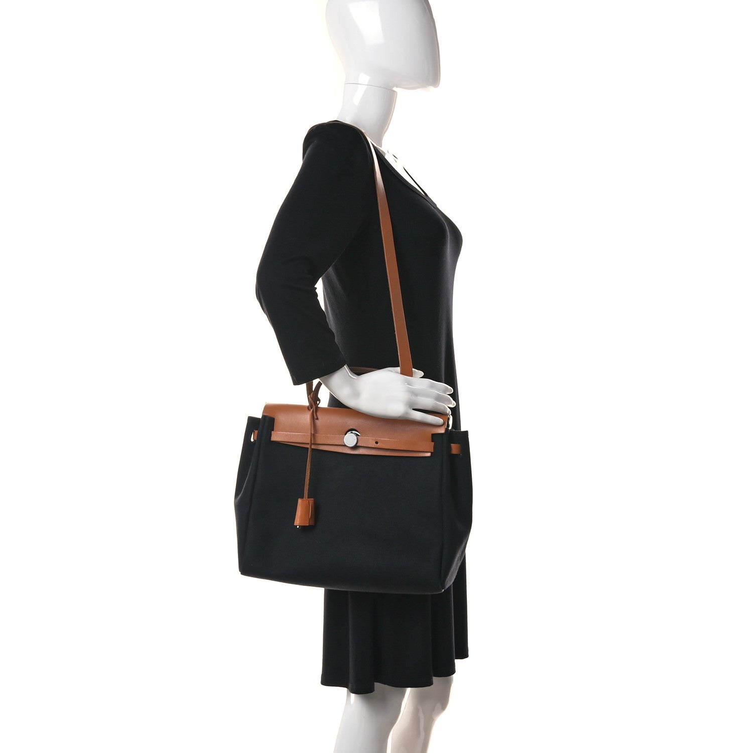 Hermes Barenia Toile Herbag 2 in 1 PM Black 2 of 11