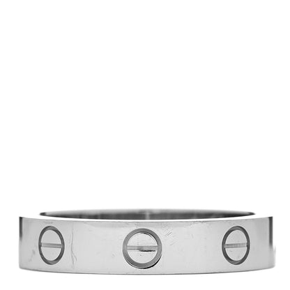 Cartier 18K White Gold Diamond 4mm LOVE Wedding Band Ring 53 6.5 3 of 4