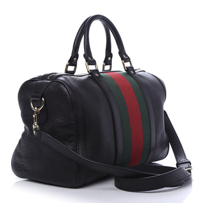 Gucci Calfskin Vintage Web Medium Boston Black 4 of 15
