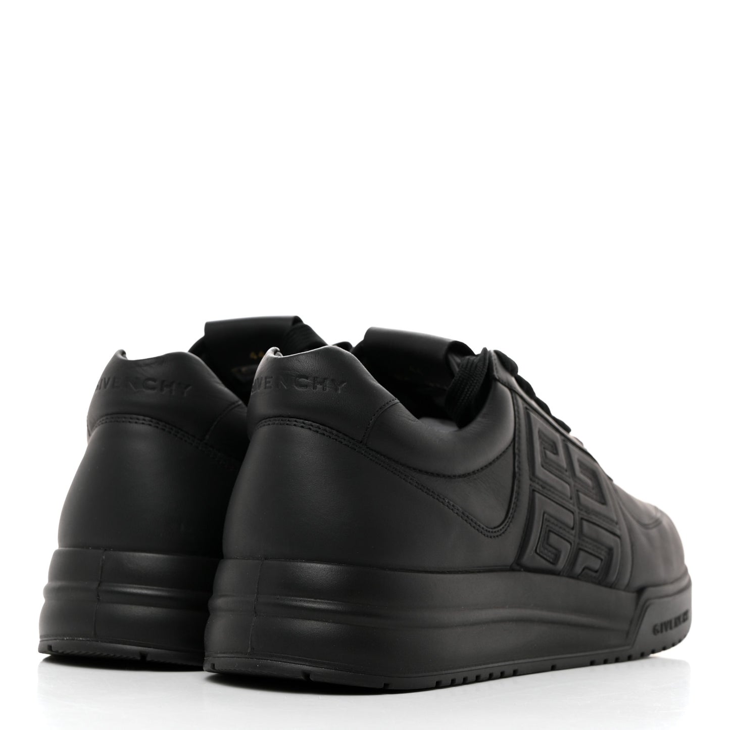 Calfskin G4 Logo Embossed Mens Sneakers 44 Black