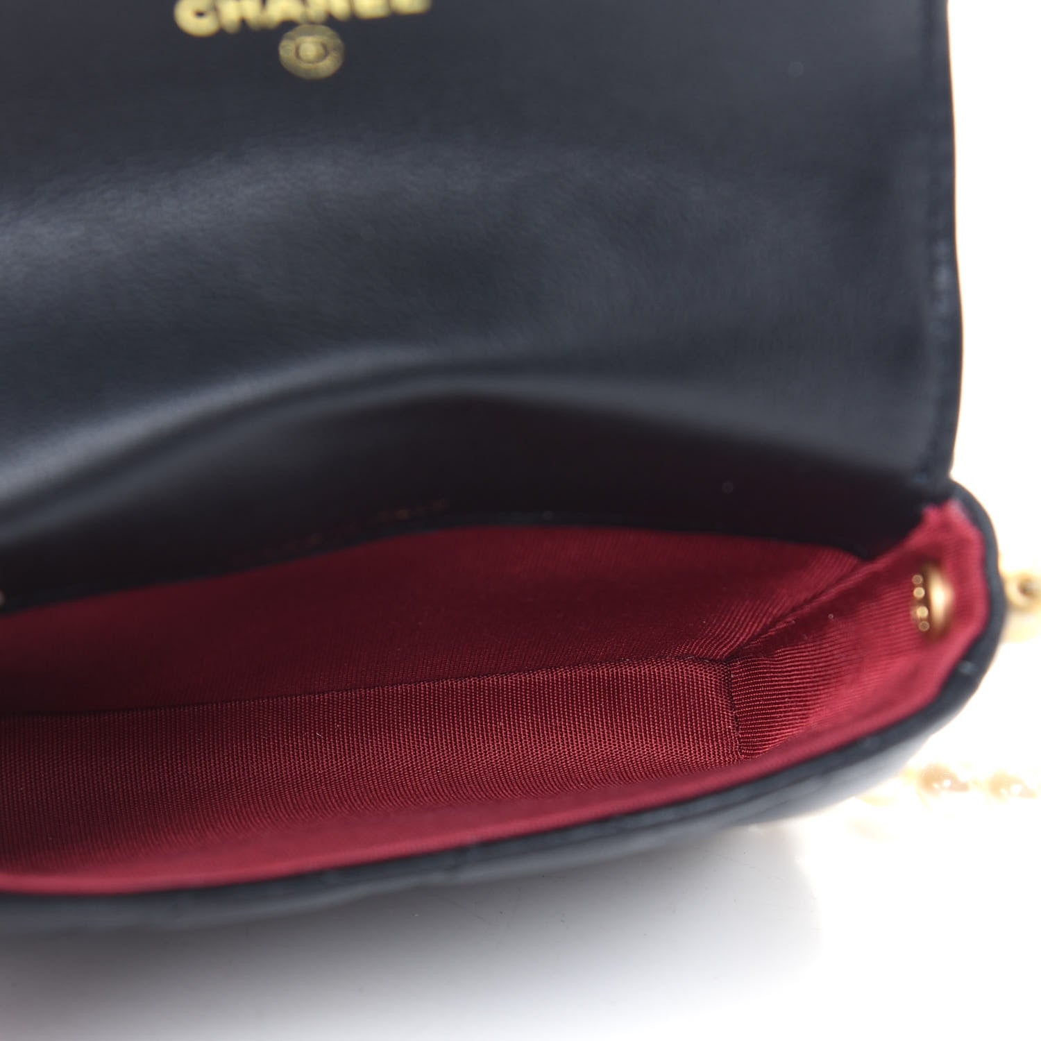 Chanel Calfskin Quilted About Pearls Card Holder Flap With Chain Black 5 of 10