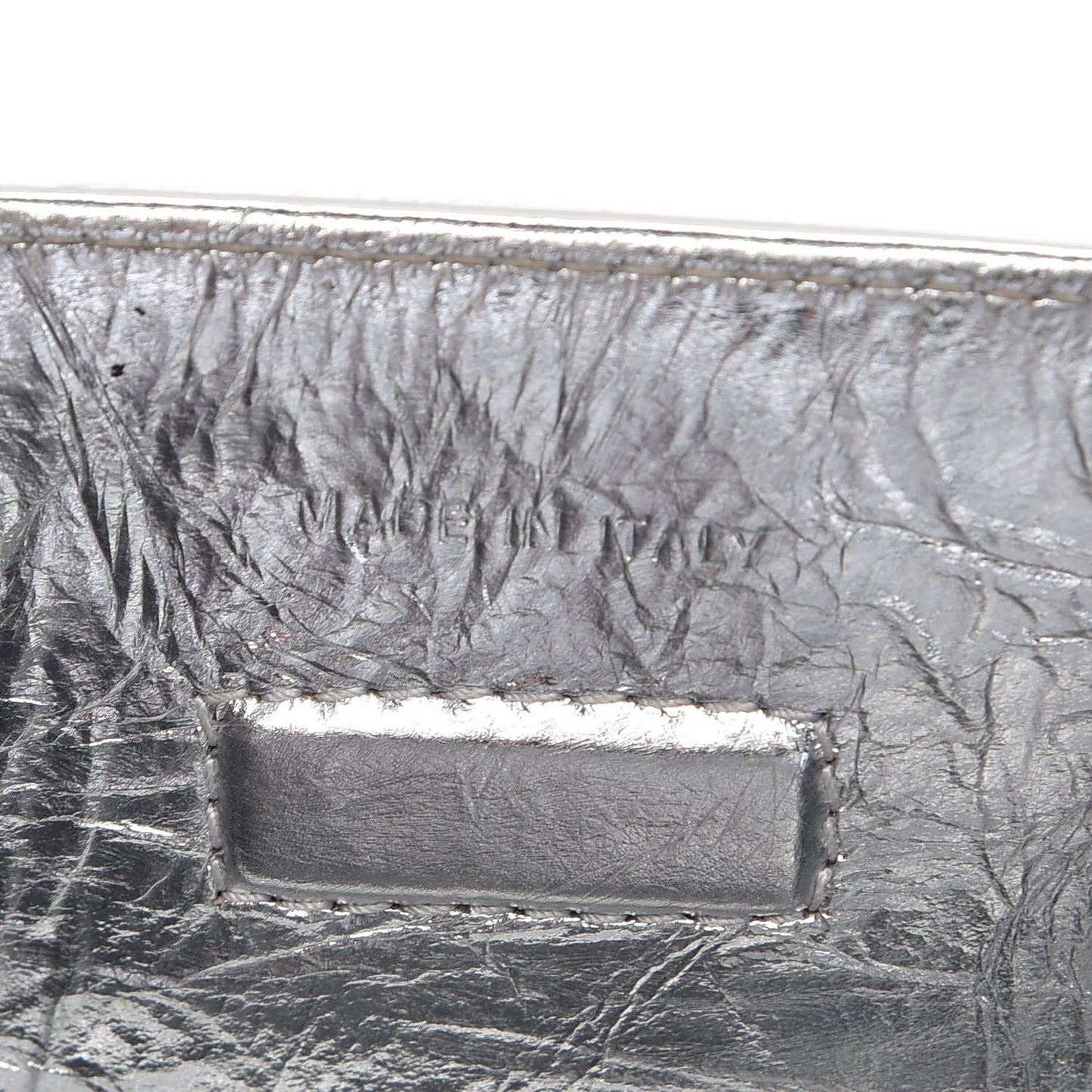 Metallic Calfskin Medium Diorever Flap Silver