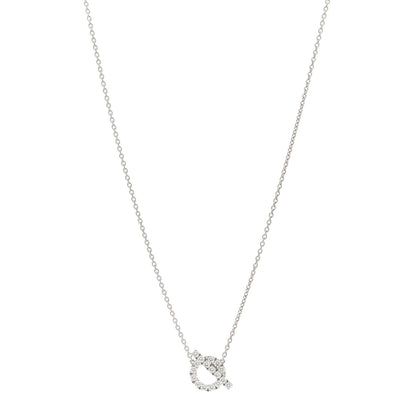Hermes 18K White Gold Diamond Finesse Pendant Necklace 1 of 5