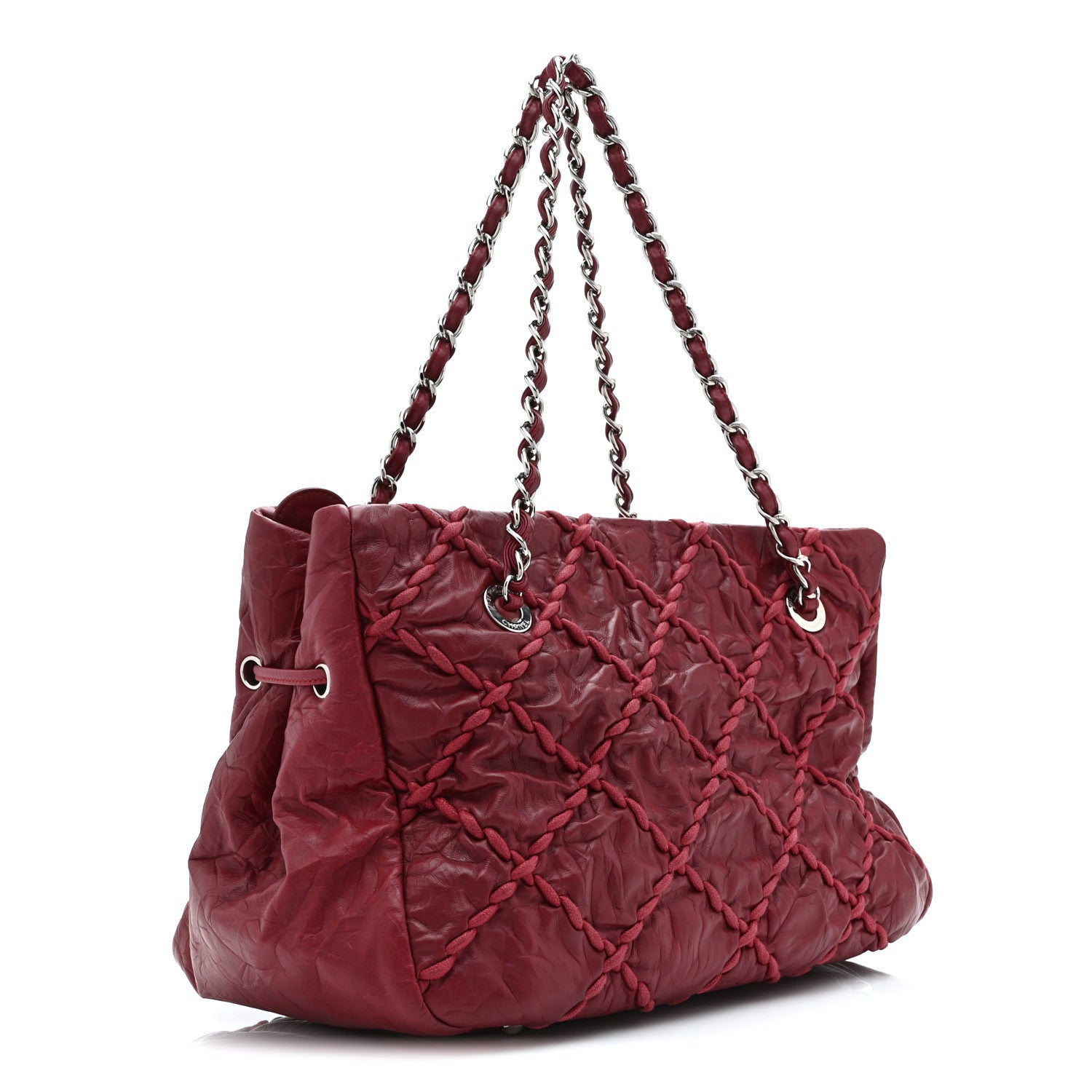 Chanel Calfskin Ultra Stitch Tote Dark Red 3 of 11
