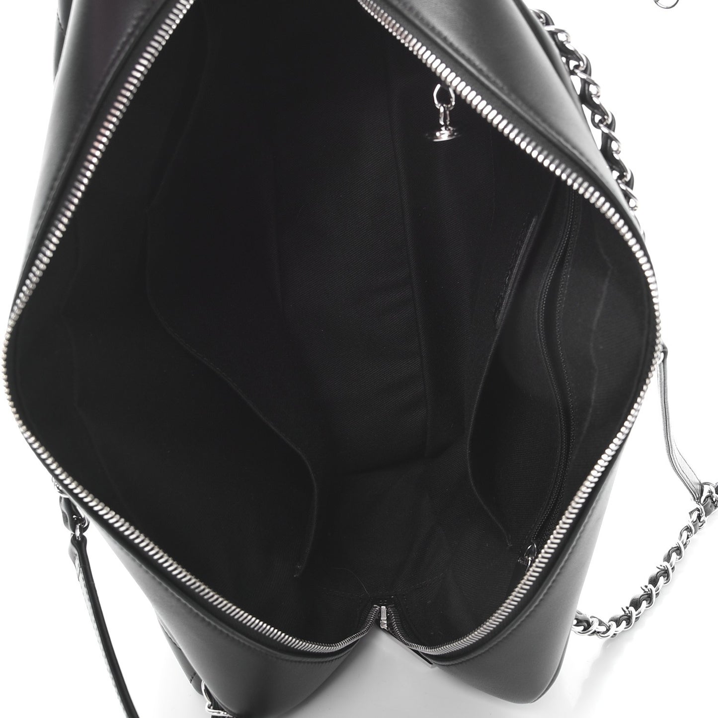 Lambskin Quilted Bowler Flap Shoulder Bag Black