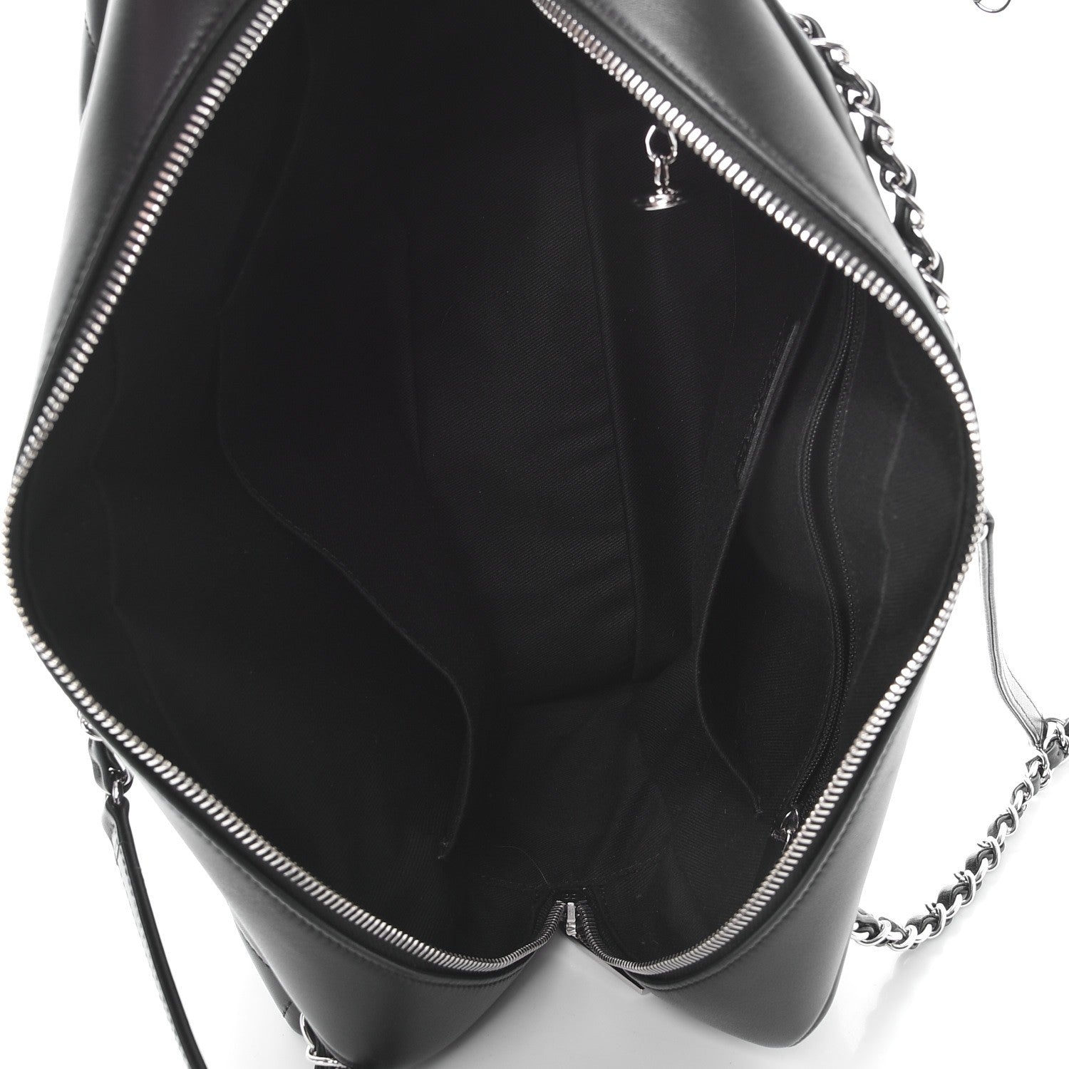 Chanel Lambskin Quilted Bowler Flap Shoulder Bag Black 5 of 8