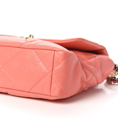 Chanel Goatskin Quilted Large Chanel 19 Flap Coral 7 of 10