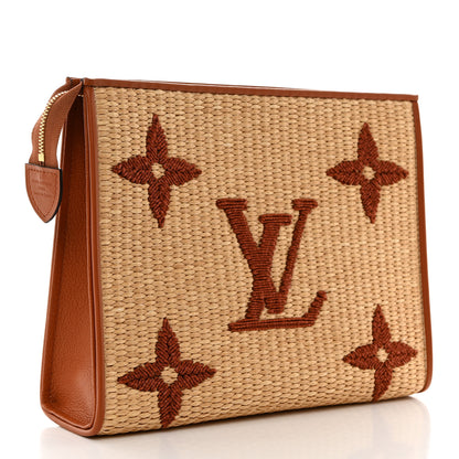 Louis Vuitton Raffia Monogram Giant Toiletry Pouch 26 Tan 3 of 6
