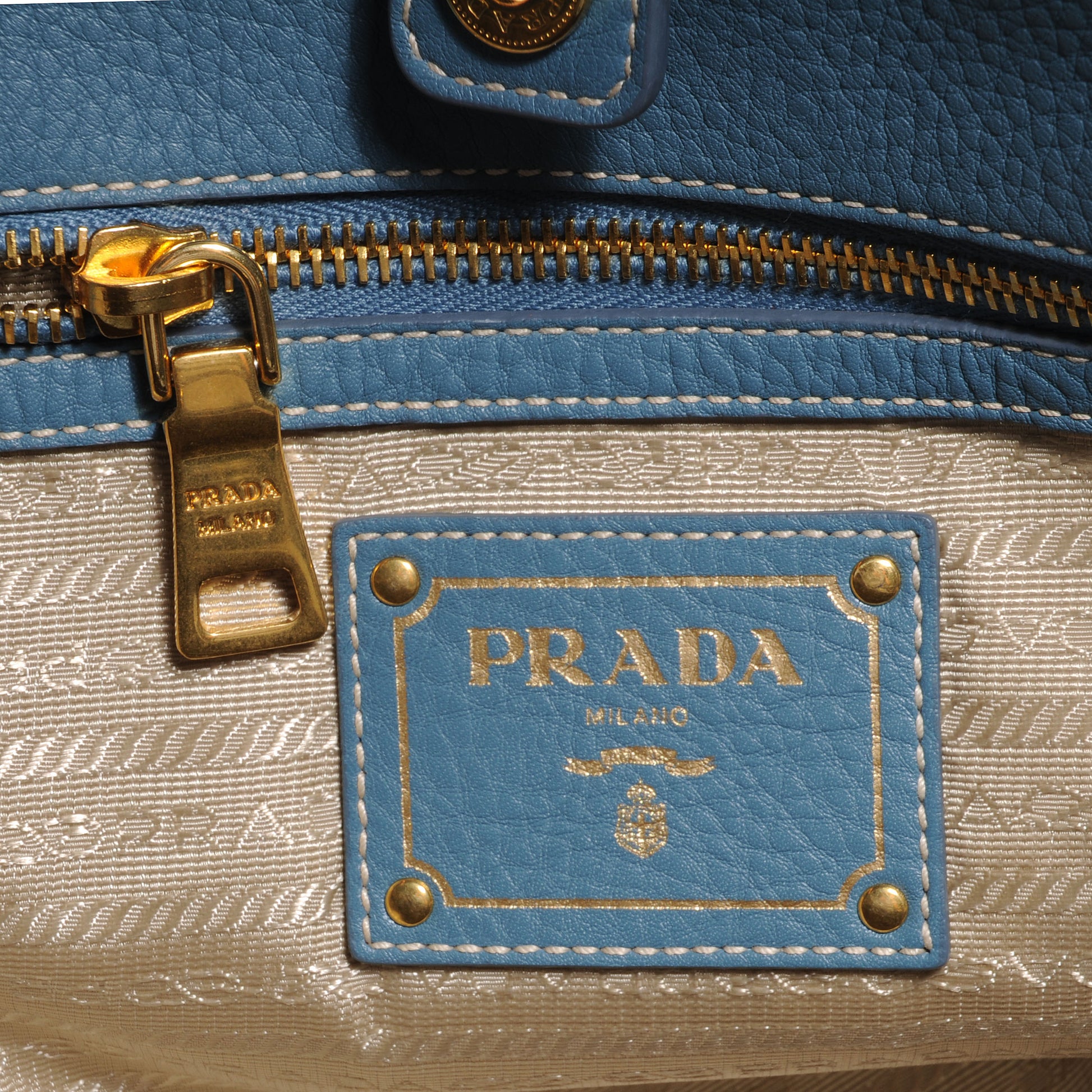 Prada Vitello Daino Shopping Tote Marine 6 of 10