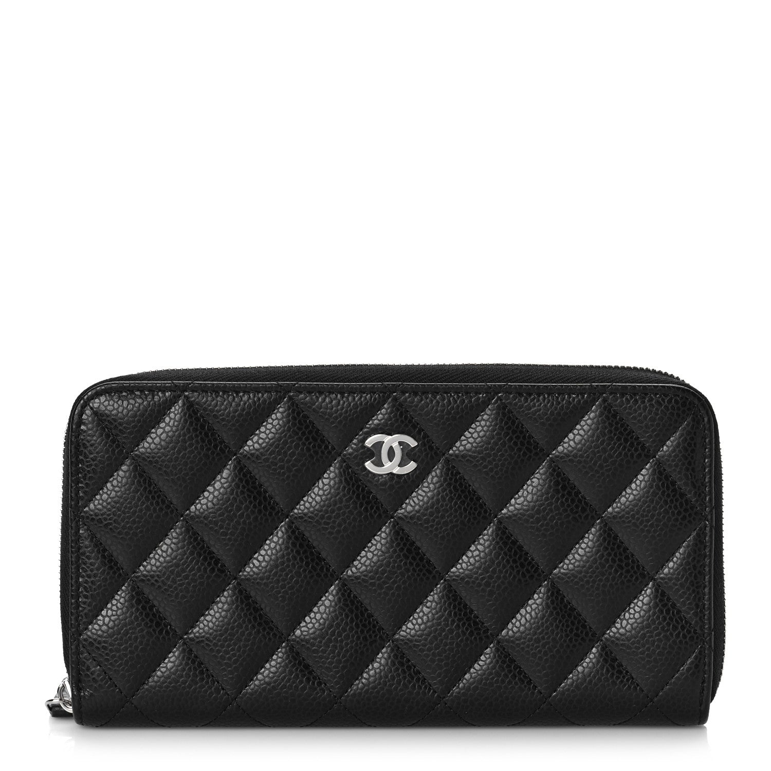 Chanel Caviar Quilted Large Zip Around Wallet Black 1 of 11