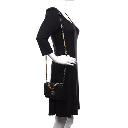 Chanel Goatskin Quilted 19 Wallet On Chain WOC Black 2 of 12