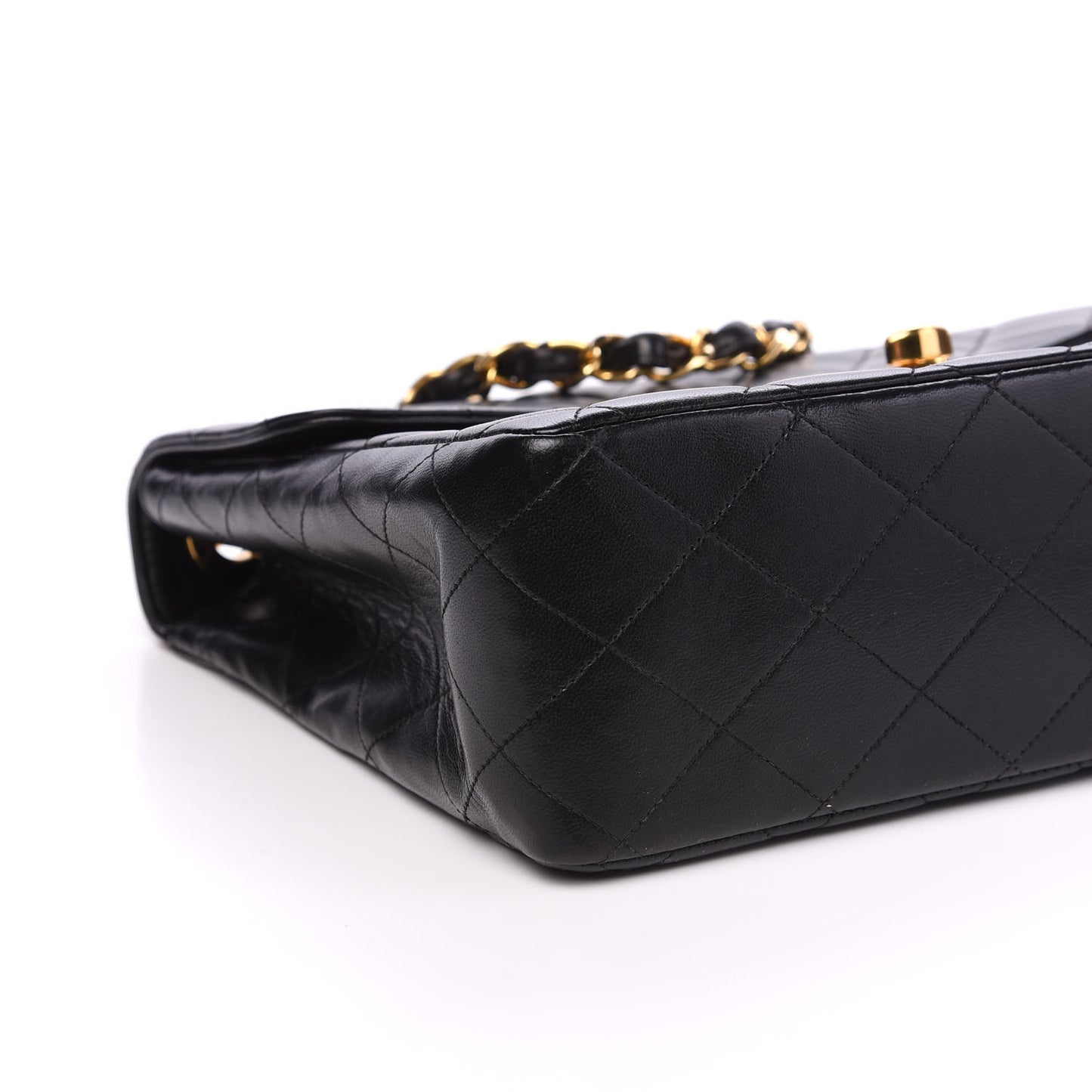 Lambskin Quilted Jumbo Single Flap Black