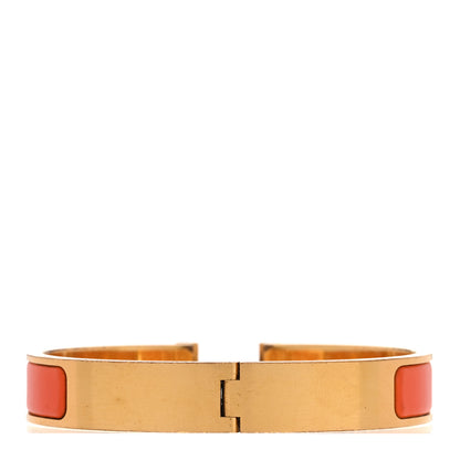Hermes Matte Enamel Narrow Clic Clac HH Bracelet T4 Orange 3 of 5