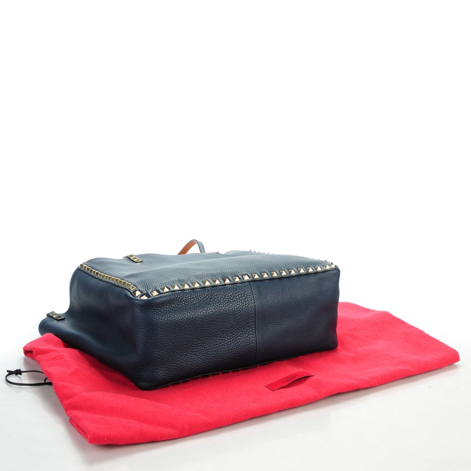 Valentino Garavani Pebbled Calfskin Medium Rockstud Reversible Tote Light Cuir Marine 5 of 7
