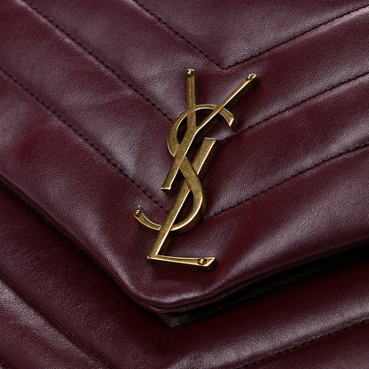 Saint Laurent Calfskin Y Quilted Monogram Medium Loulou Chain Satchel Palissandre 13 of 14