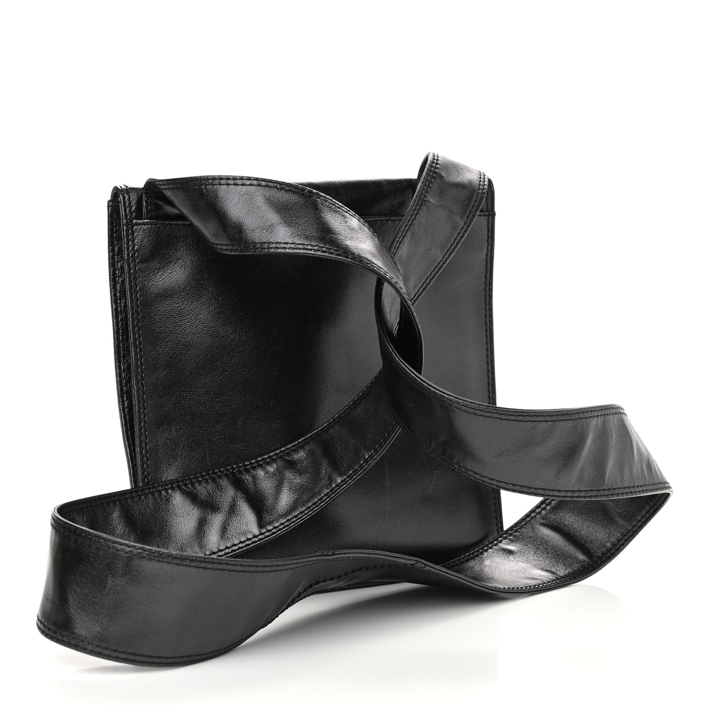 Lambskin Logo Messenger Black