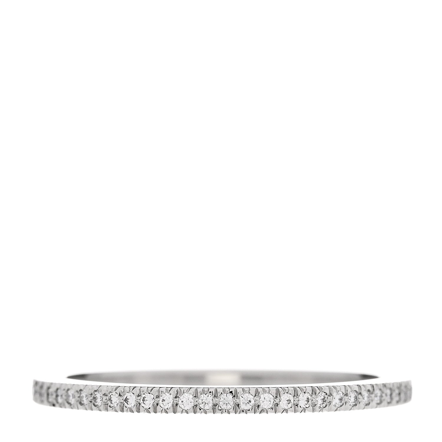 Tiffany Platinum Diamond Lucida Half Circle Wedding Band Ring 53 6.5 1 of 6