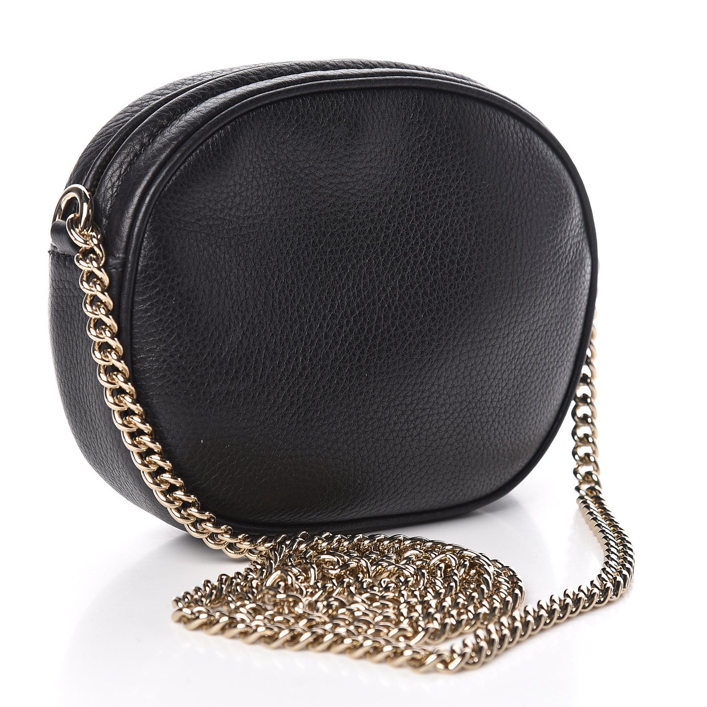 Pebbled Calfskin Mini Soho Chain Bag Black