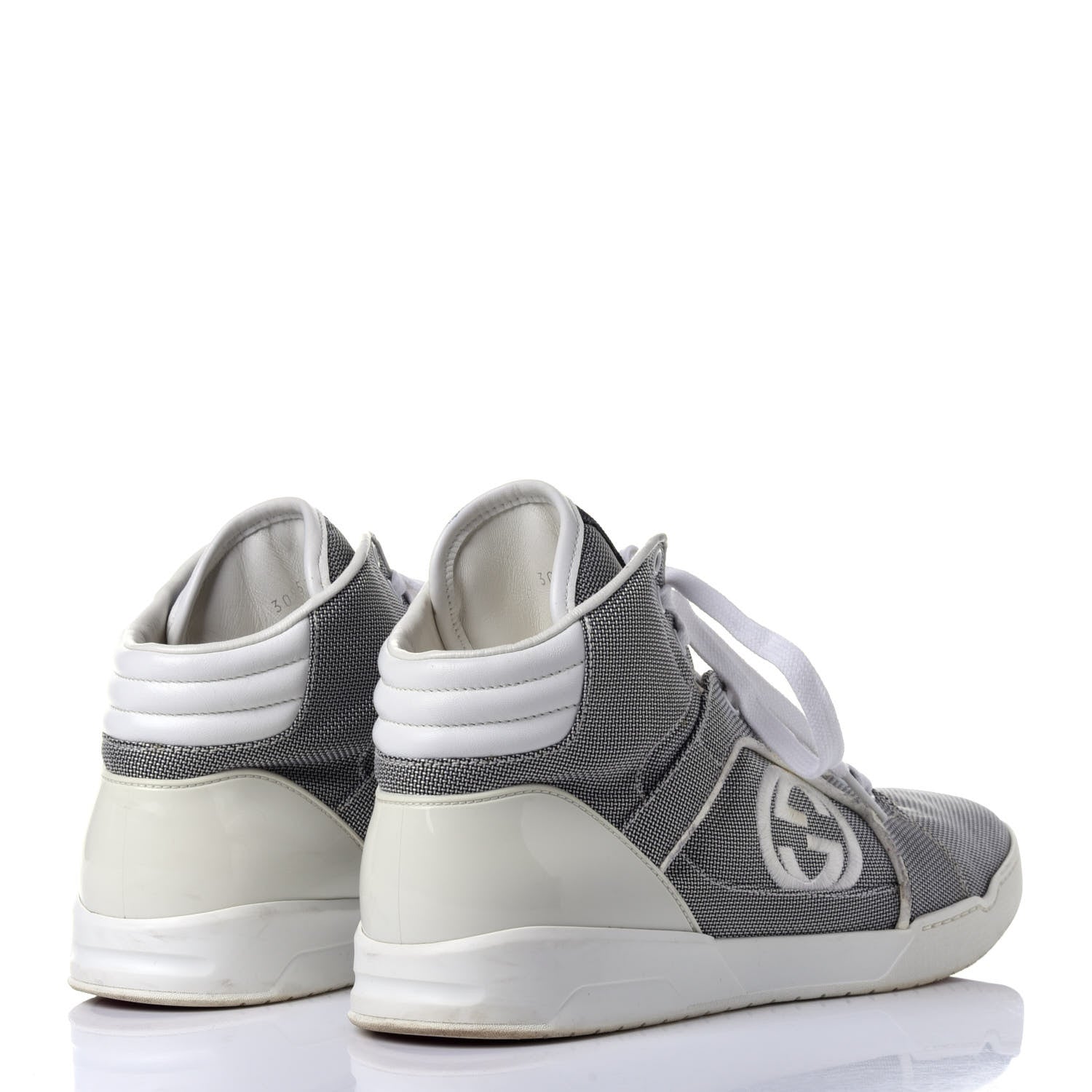 Gucci Baling Fabric Nappa Moorea Interlocking G Mens High Top Sneakers 9 Great White White 4 of 10