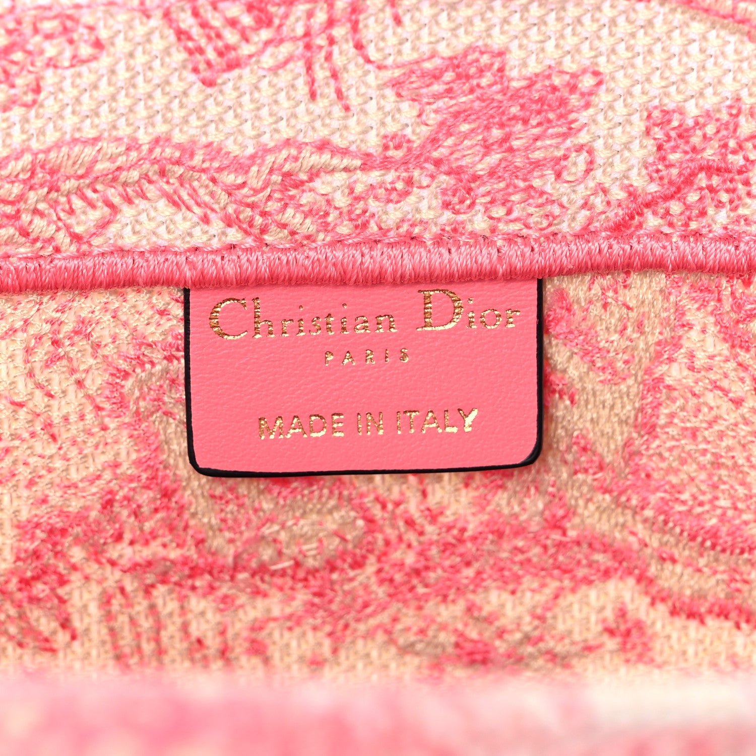 Christian Dior Canvas Embroidered Medium Dioriviera Toile De Jouy Book Tote Peony Pink 6 of 11